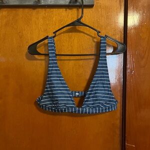 RVCA Striped Blue Bikini Top
